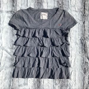 Grey ruffle top